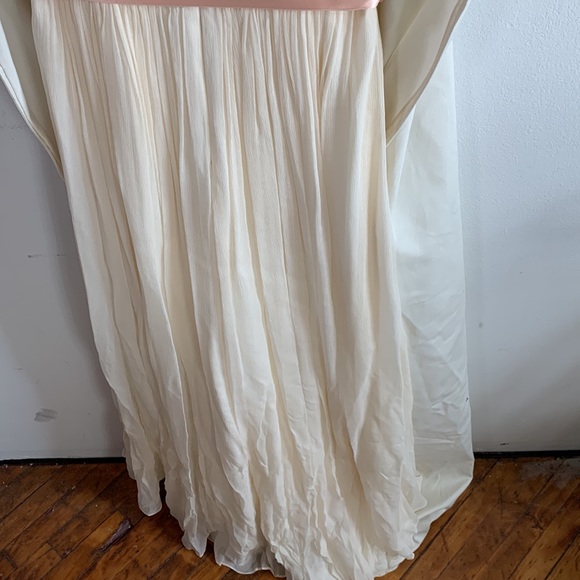 NWT JCrew Ivory Silk Crepe Draped Gown with Pink Ribbon in Canvas Bag - Picture 8 of 10